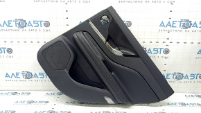 Обшивка дверей картка задня права Lincoln Corsair 20-26 чорна, під premium динаміки, підлокітник шкіра чорна з сірим рядком, ручка та молдингом хром, чорна накладка