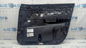 Обшивка двери карточка передняя левая в сборе BMW X3 F25 11-17кожа черная, подлокотник кожа черная, вставка кожа черная, молдинг серый, царапины, тычки на молдине, потертость