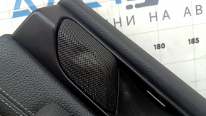 Обшивка дверей картка задня права у зборі BMW X3 F25 11-17 шкіра чорна під шторку, з сірим рядком, з ручкою, підлокітник шкіра чорна, вставка чорна шкіра, молдинг сірий, подряпини, вм'ятина