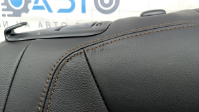 Спинка заднего ряда 2 ряд правая Mazda CX-5 17-23 кожа черная, с перфорацией, с коричневой строчкой, без подголовника, тычка