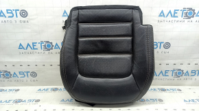 Обшивка подушки сидіння водія Mazda CX-5 17-23 шкіра чорна, з коричневим рядком, підігрів, перфорація, подряпини