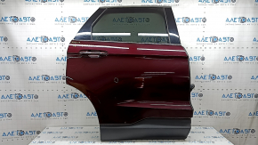 Дверь в сборе задняя правая Ford Edge 15-24 тонировка, keyless, ручка с хром, бордовый R3, вмятина, царапины на накладке