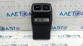 Накладка центральной консоли задняя Infiniti QX50 19-22 черная с хром, с дефлектором, под подогрев заднего ряда сидений, царапины, трещины в креплениях