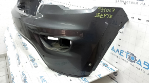 Бампер передний голый верхняя часть под накладку Jeep Grand Cherokee WK2 17-22 под парктроник и Park Assist, графит, нештатные отверстия, вмятины