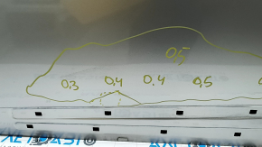 Дверь голая передняя левая Hyundai Tucson 22-23 серебро R2T, с верхним хром молдингом, после ремонта, вмятины