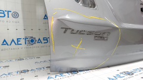 Дверь багажника голая со стеклом Hyundai Tucson 22-24 Korea, тонировка, серебро R2T, вмятины