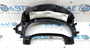 Накладка щитка приборов Lexus CT200h 14-16 кожа черная, серая строчка