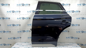 Двері в зборі задня ліва Audi Q5 80A 18-24 keyless, тонування, синій LX5R, вм'ятина, тичка, подряпини на накладці