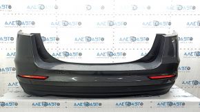 Бампер задний в сборе Ford Fusion mk5 19-20 графит, с губой, с парктрониками, с отражателями, с проводкой, с абсорбером, примят, царапины, трещина, потерт