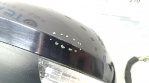 Зеркало боковое левое в сборе VW Tiguan 09-18 13 пинов, поворотник, подогрев, подсветка, черный LC9X, царапины