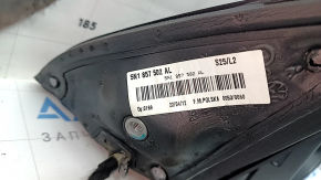 Зеркало боковое правое в сборе VW Tiguan 09-17 13 пинов, поворотник, подогрев, подсветка, черный LC9X, царапины