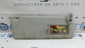 Козырек правый VW Tiguan 09-17 серый, без крючка, под химчистку