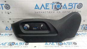 Накладка водительского сидения боковая левая VW Tiguan 09-17 черная, под электро, под память сидений, надломано крепление, потерта