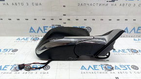 Зеркало боковое правое в сборе Jeep Compass 17-22 5+4 пинов, BSM, поворотник, подогрев, с хром молдингом, черное