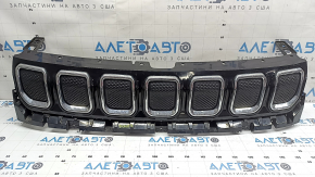 Решетка радиатора grill Jeep Compass 22-23 в сборе 3 части, глухие хром вставки