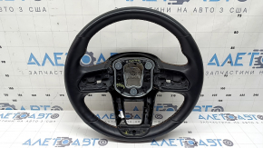 Кермо голе Jeep Compass 22-22 шкіра чорна, коричнева строчка, з підігрівом, з накладкою, подряпини, вм'ятини