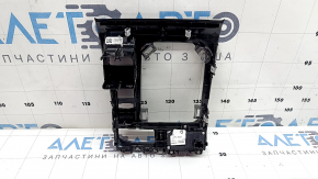 Накладка центральной консоли верхняя под шифтер Jeep Compass 22-26 с заглушкой, черный глянец, царапины