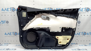 Обшивка двери карточка передняя левая Toyota Prius 50 16-22 черная с серой вставкой, с подлокотником кожа, царапины, под чистку