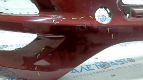 Бампер передній голий Hyundai Tucson 19-21 червоний, тріщини у кріпленнях, подряпини, відколи.