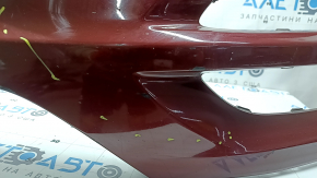 Бампер передній голий Hyundai Tucson 19-21 червоний, тріщини у кріпленнях, подряпини, відколи.
