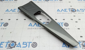 Накладка центральной консоли под джойстик мультимедии BMW 4 F32/33/36 14-20 под светлый карбон, полезло покрытие