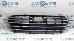 Ґрати радіатора grill Hyundai Sonata 20-23 HEV хром, незаводські отвори