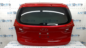 Двері багажника голі зі склом Hyundai Santa FE 19-23 електро, тонування, червоний Y2E, вм'ятина