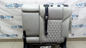 Спинка заднего ряда сидений 2 ряд левая Mitsubishi Outlander 22-24 кожа серая, с ремнем и подлокотником, с подогревом, с каркасом, стрельнувшая, под химчистку