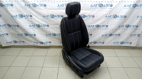 Пасажирське сидіння Land Rover Range Rover Velar 18-23 з airbag, електричне, підігрів, комбінована шкіра чорна з перфорацією, білий рядок, з підголовником