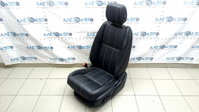 Водительское сиденье Land Rover Range Rover Velar 18-23 с airbag, электрическое, подогрев, комбинированная кожа черная с перфорацией, с подголовником, треснута боковая накладка
