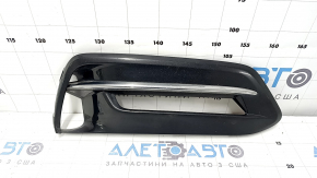 Решетка бампера правая Honda Accord 18-20 hybrid, под птф, черный глянец, хром, сколы