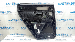 Обшивка двери карточка задняя правая Porsche Cayenne 19-23 Bose, кожзам, черная, без шторки, с решеткой динамика, надрывы