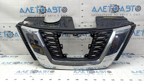 Грати радіатора grill Nissan Rogue 17-18 під камеру, під радар, під квадратну емблему, без емблеми, відколи, подряпини