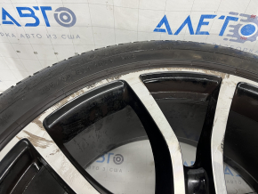 Комплект колесных дисков R21 x 11J ET58, R21 x 9.5J ET46 Porsche Cayenne 19-23 черные, с резиной, колпачками и датчиками, бордюрка