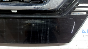 Решетка радиатора grill Nissan Rogue Sport 20-23 без камеры, побелел пластик, треснута, сколы, царапины, незаводские отверстия