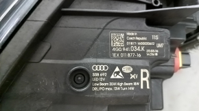 Фара передняя правая в сборе Audi A6 C7 16-18 рест LED, под полировку, сколы, выгорание LED