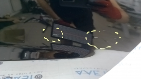 Двері в зборі задня ліва Audi A6 C7 12-18 keyless, чорний LY9T, центральний молдинг хром, ручка хром, тички, подряпини на склі, сколи