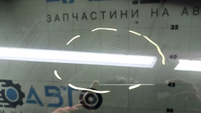 Двері в зборі задня ліва Audi A6 C7 12-18 keyless, чорний LY9T, центральний молдинг хром, ручка хром, тички, подряпини на склі, сколи