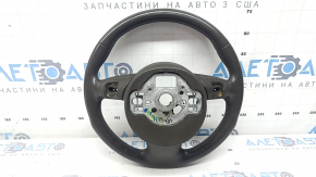 Руль голый Audi A6 C7 12-18 кожа коричневая, с подогревом, под лепестки, без кнопок и лепестков, с накладкой, царапины