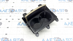 Подстаканник центральной консоли Audi A6 C7 12-18 кожа бежевая с хром