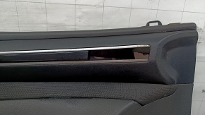 Обшивка двери карточка передняя левая Hyundai Tucson 22-24 черная с черной вставкой ткань, подлокотник черный кожа, хром молдинг с черным глянцем, Bose, под кнопку памяти сидения, царапины, под химчистку, в копоти