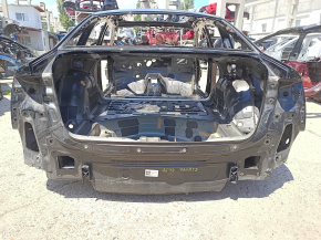 Задняя панель Audi A6 C7 12-18 2 части, на кузове, черная, надрыв