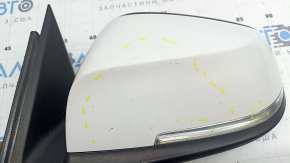 Зеркало боковое левое в сборе BMW 3 F30 4d 13-18 usa 5 пинов, крепление мат, поворотник, автозатемнение, белое, сколы, царапина на стекле, царапина на поворотнике