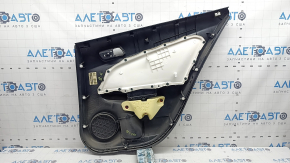Обшивка двери карточка задняя левая Toyota Prius 50 16-22 черная, черная вставка, подлокотник кожа черная, царапины