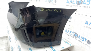 Бампер задний голый Toyota Prius V 12-17 без губы, черный, вмятины, царапины