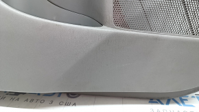 Обшивка двери карточка задняя левая Toyota Prius V 15-17 серая, подлокотник кожа серая, с ручкой, царапины, надлом крепления