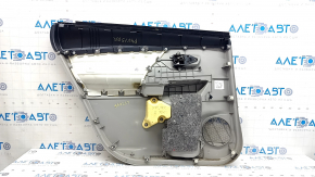 Обшивка двери карточка задняя правая Toyota Prius V 15-16 серая, подлокотник кожа серая, с ручкой, царапины, потерта