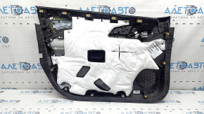 Обшивка двери карточка передняя правая Chevrolet Volt 16- черная, с черной вставкой кожа, подлокотник кожа черная, с ручкой, без накладки и кнопок, царапины