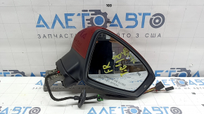 Зеркало боковое правое в сборе VW Tiguan 18-19 6+2 пинов, BSM, поворотник, подогрев, красное