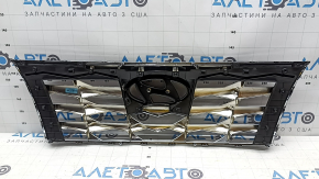 Решетка радиатора grill в сборе Hyundai Tucson 22-26 без камеры, с хромом